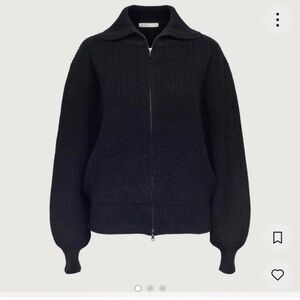 Oak and Fort Black Zip-Up Sweater